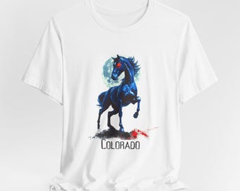 Koszulka z krótkim rękawem Blucifer, koszulka „I'm From Denver”, koszulka Colorado, koszulka Denver, koszulka Blue Horse