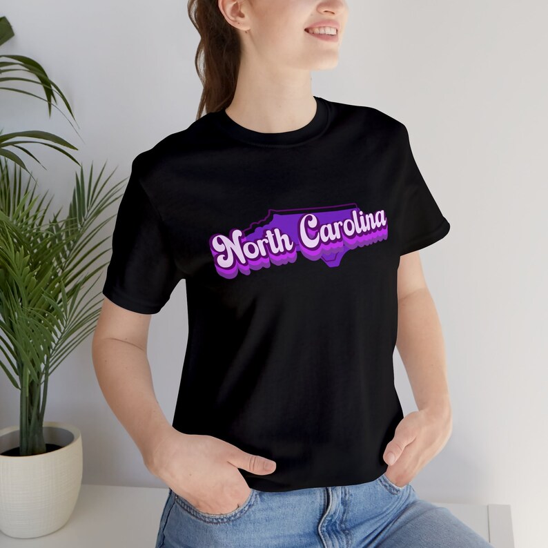 North Carolina Short Sleeve Tee, State shirt, Retro state t-shirt, North Carolina proud zdjęcie 6