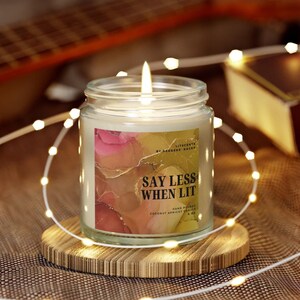 Say Less When Lit | Book-Inspired Scented Coconut Apricot Candle for Relaxation and Cozy Vibes | Perfect for Readers, Teachers, & Gifts