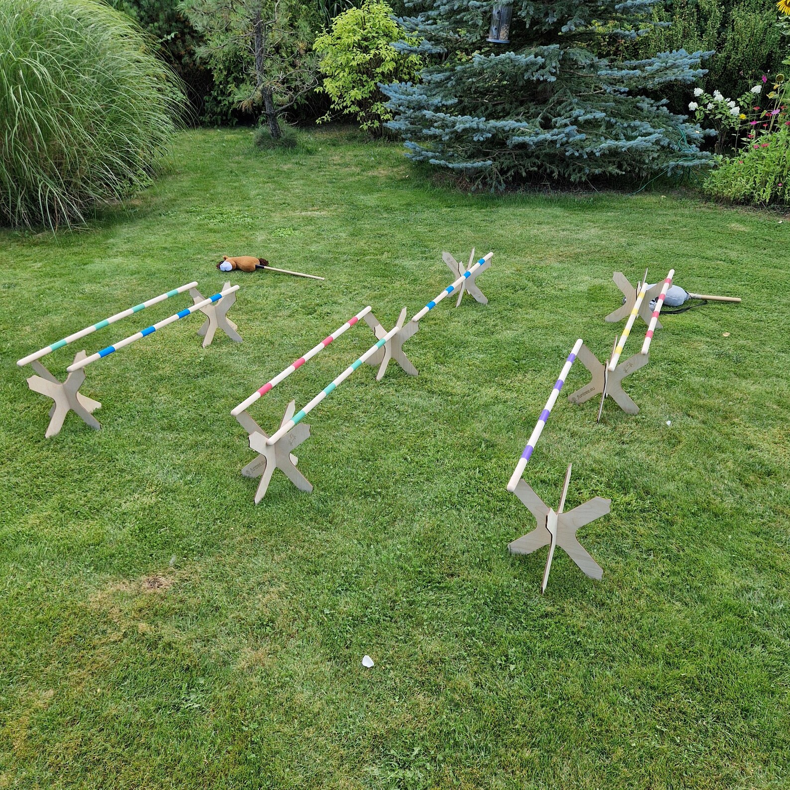 HOBBY HORSE Set 2 CAVALETTI Obstales Hobbyhorse Jumps Activity Hurdles ...