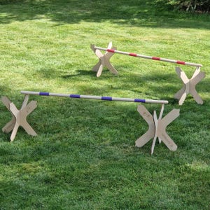 HOBBY HORSE Conjunto 2 CAVALETTI obstales Hobbyhorse Salta obstáculos de atividade Salto de barreira Pferdehindernisse Hindernis Paket Hindernisständer