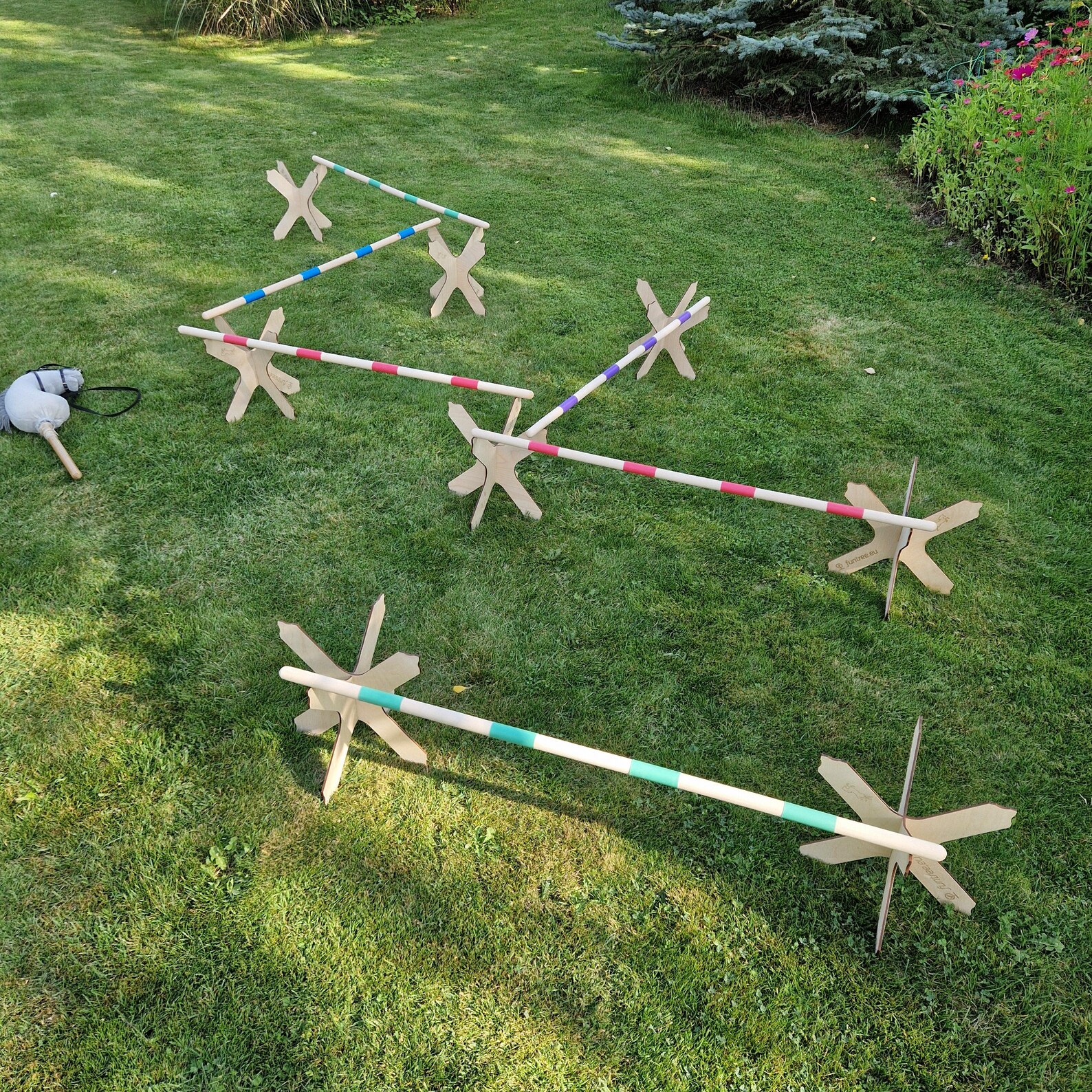 HOBBY HORSE Set 2 CAVALETTI Obstales Hobbyhorse Jumps Activity Hurdles ...