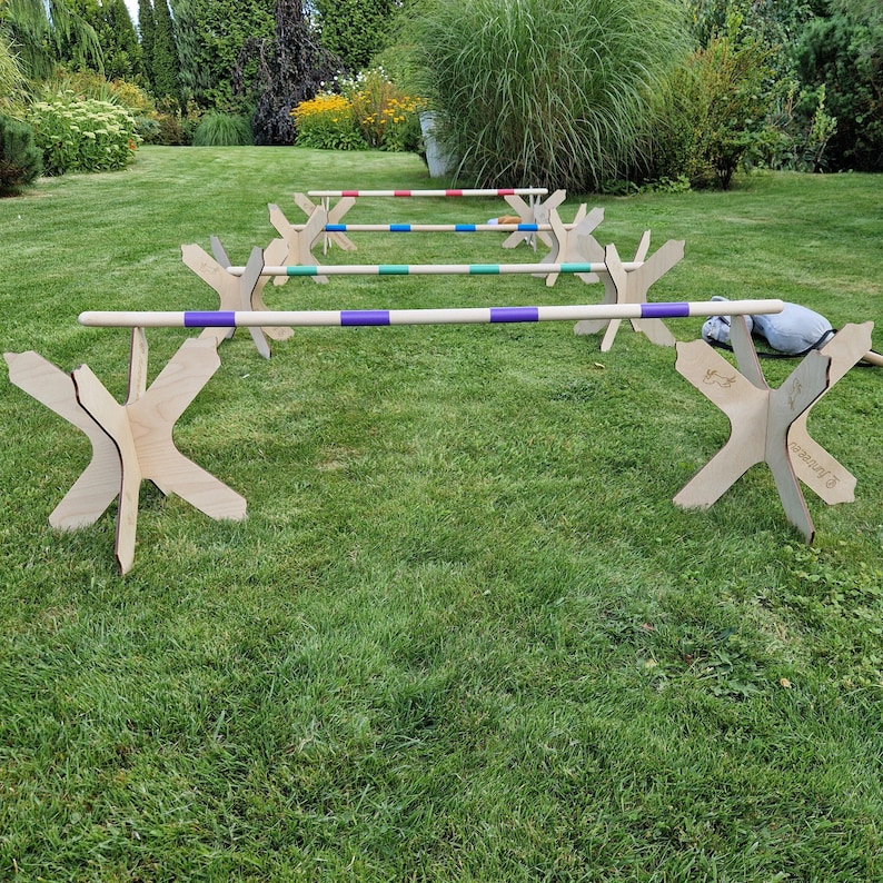 HOBBY HORSE Set 4 CAVALETTI Obstales Hobbyhorse Jumps Activity Hurdles ...