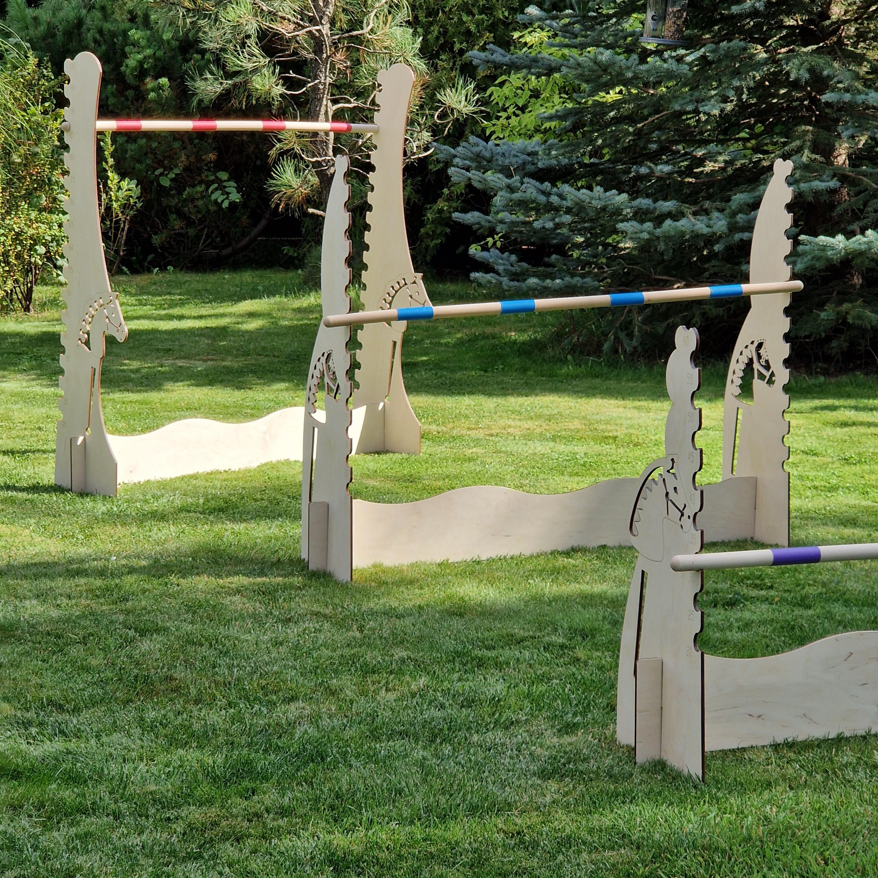 NEW HOBBY HORSE Set 3 X Obstales 1x60cm;1x80cm;1x100cm Agility Garden ...