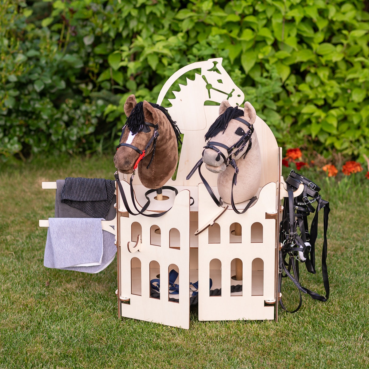 HOBBY HORSE Stable Stand for 2 Horses - Handmade Stall Stable Handmade ...