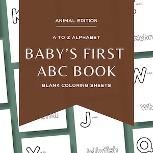 Baby Shower ABC Book, Baby Alphabet Book, ABC Coloring Book Baby Shower Safari Games, Animal Coloring Book Pages, Alphabet Activities