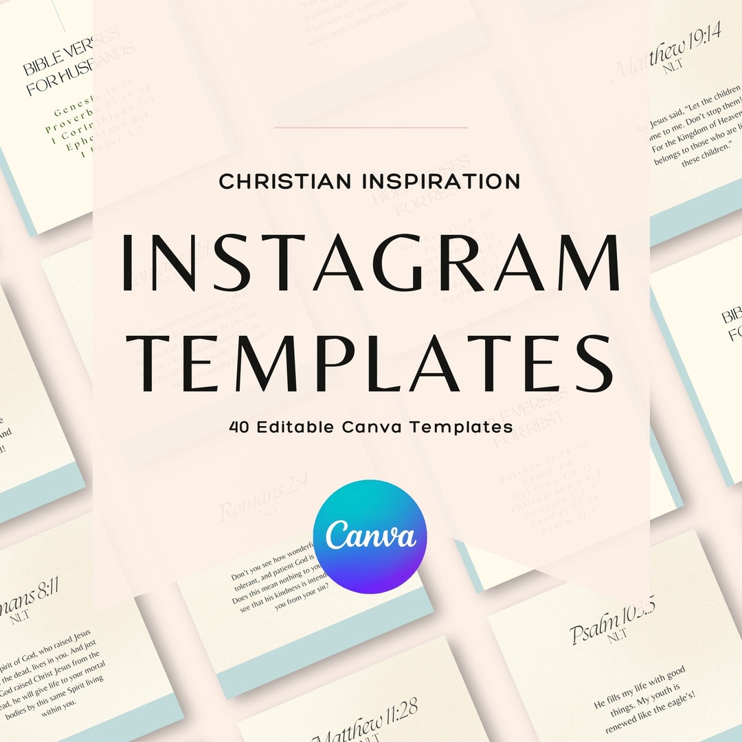 Christian Inspired Canva Instagram Templates, Editable Social Media Kit ...