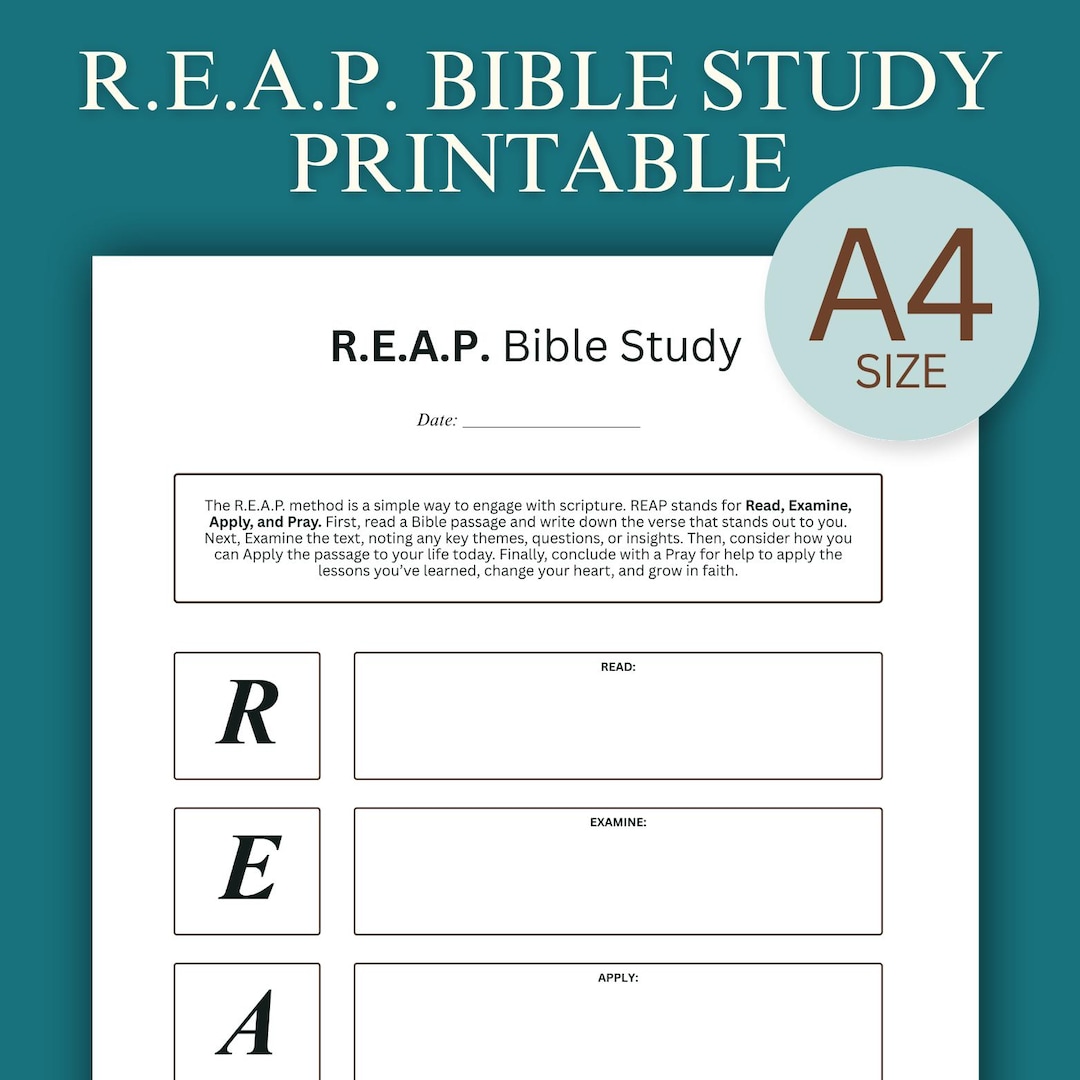 A4 REAP Bible Study Notes Template: A4 Printable PDF for Beginners and ...