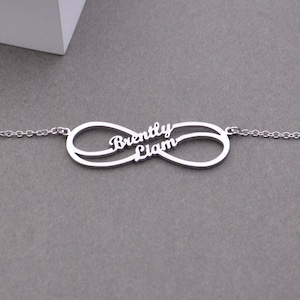 Infinity Name Necklace,Double Name Necklace For the loves of your life,Personalized Valentine&#39;s Day Gifts