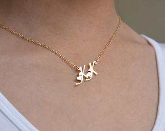 Custom Initials Necklace,Letter Necklace,Double initials Necklace,Personalized Birthday Gift,Gift For Mom,Gift For Girl Friend