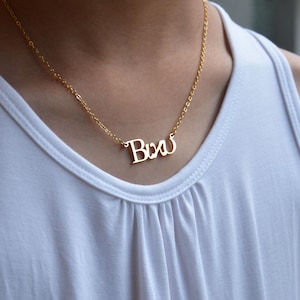 Benutzerdefinierte griechische Name Halskette, Gold griechische Halskette, Geburtstag, Jubiläumsgeschenk, Valentinstag Geschenk für den besten Freund