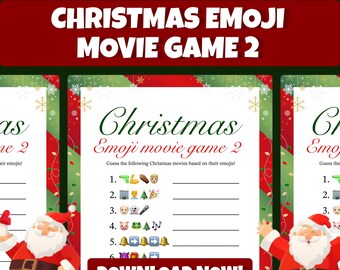Jul-emoji-filmspel | Jul-emoji-piktionary | Utskrivbart julspel | Julfamiljeaktivitet | Höger vänster jul