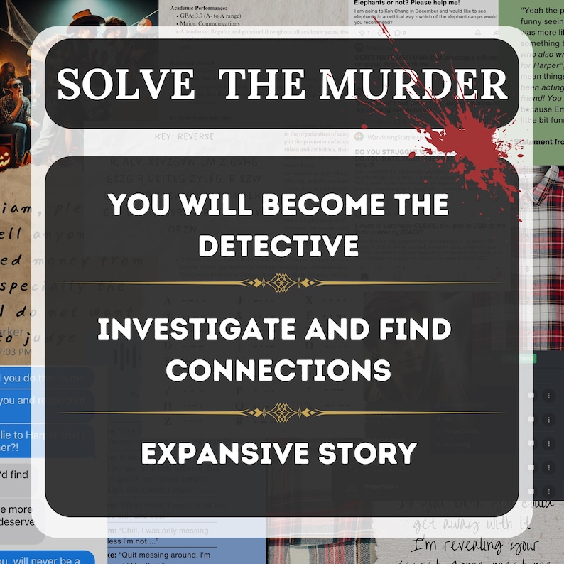 This image just describes you as the detective to investigate, find connections, analyse evidence and find out who killed Liam Hargrove