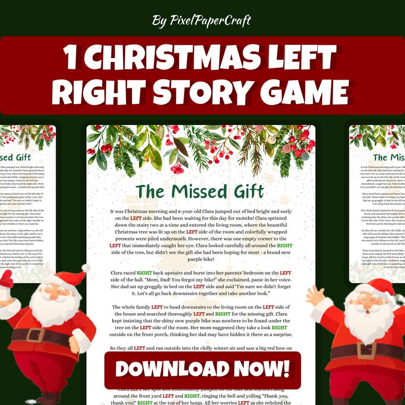 Christmas Left Right Game Left Right Christmas Game Story Right Left