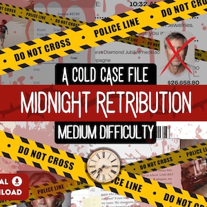 Wydrukowana kryminalna zagadka | Gra kryminalna do pobrania w wersji cyfrowej | Gra detektywistyczna z prawdziwymi zbrodniami | Nierozwiązana sprawa morderstwa