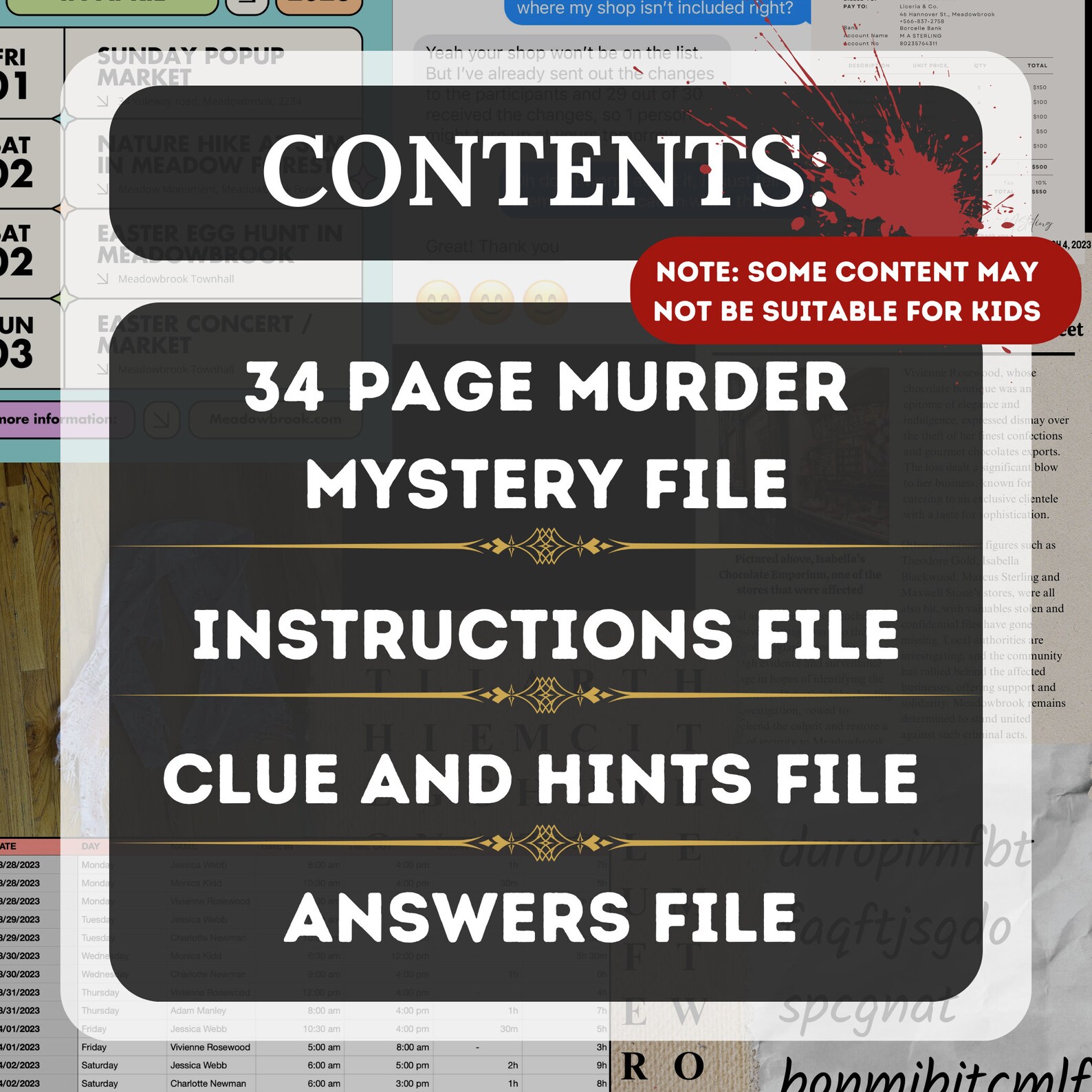 Printable Murder Mystery Game | Cold Case File | Medium Level (digital ...