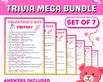 Alla hjärtans dag-triviaspel, Alla hjärtans dag-festspel för barn, Alla hjärtans dag-triviaquiz, Alla hjärtans dag-aktivitet, Alla hjärtans dag-festspel