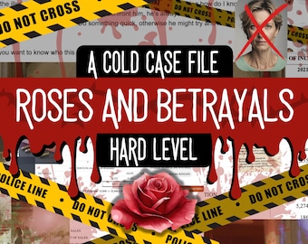 Utskrivbar mordmysterium-fil med kalla fall | Digital nedladdning av mordmysteriumspel | Detektivspel med true crime | Olöst mordfall-fil