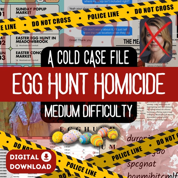 Easter Themed Printable Murder Mystery Cold Case | Murder Mystery Date Night Game | Detective True Crime Game | Unsolved Murder Case File