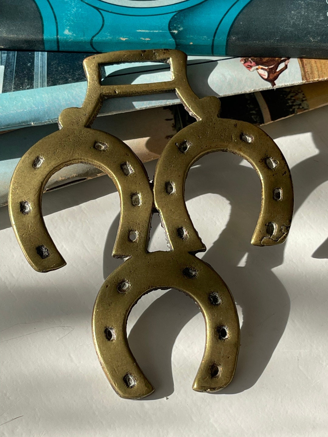 3 Vintage Brass Horse Saddle Harness Decor England Etsy