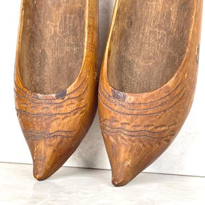 French Rustic Souvenir Clogs - VINTAGE PATINA French France Denmark clogs antique wood clogs Children&#39;s clogs wall art wood clogs French art