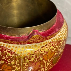 Kashmir Paper Mache Lidded Brass Trinket Box Bild 2