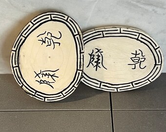 Asian Bone Scrimshaw Medallions