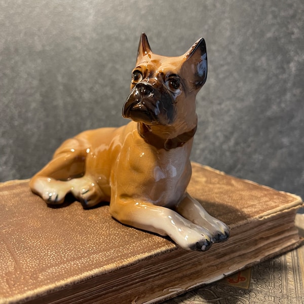 Vintage Porcelain Boxer Dog - Made in Japan