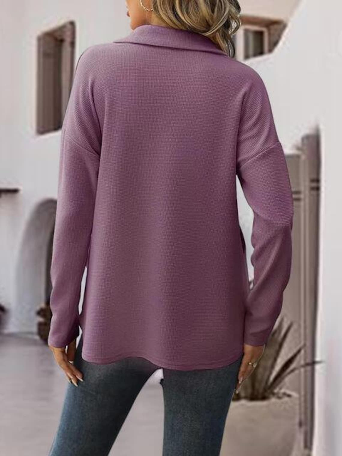 Half Zip Dropped Shoulder Sweatshirt