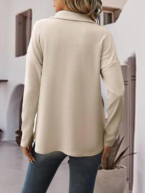 Half Zip Dropped Shoulder Sweatshirt main image 0