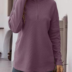 Umgee Half Zip Drop Shoulder Sweatshirt main image 0