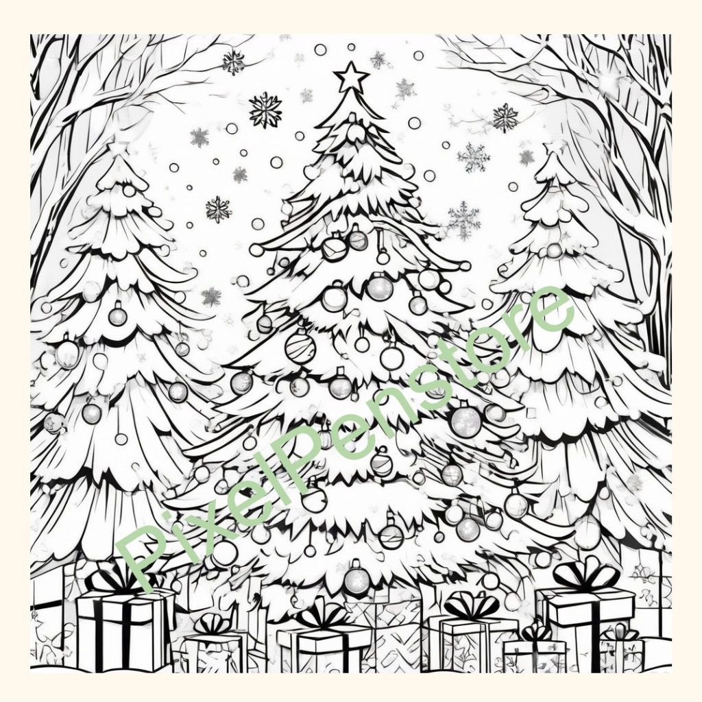 Christmas Coloring Pages. - Etsy