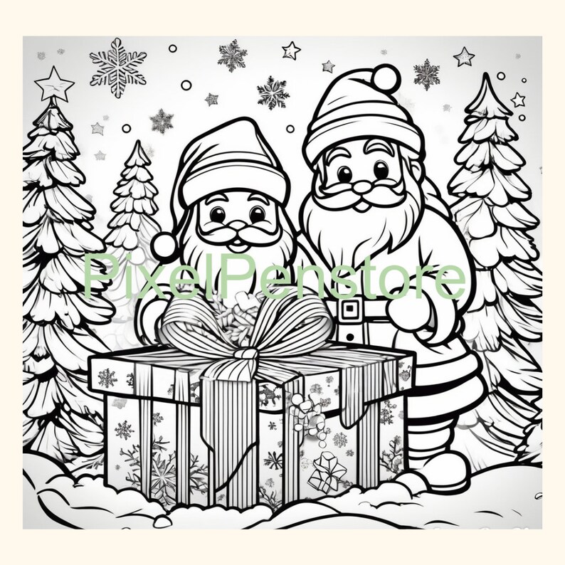 Christmas Coloring Pages. - Etsy