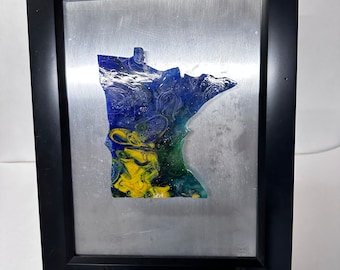 Gesmolten glas-in-lood kunstwerk