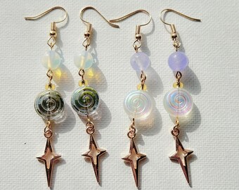 Galaxy Spiral Gold Earrings