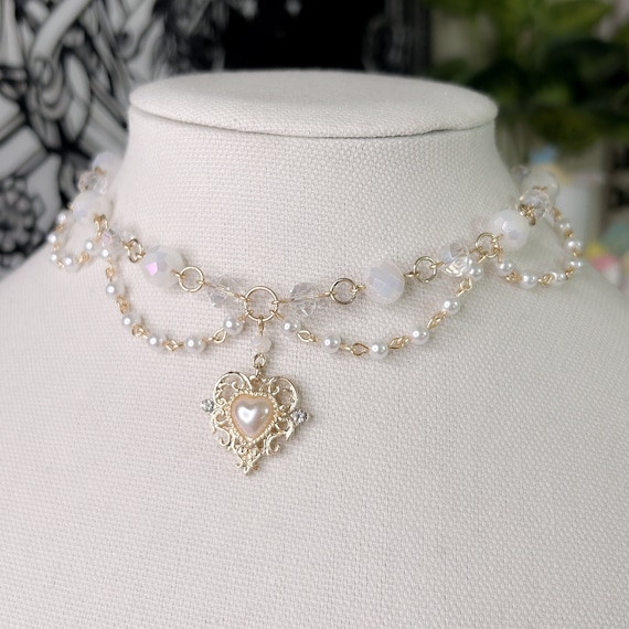 Princess Coquette Necklace & Earring Set - Etsy Princess Coquette Necklace & Earring Set - Etsy
