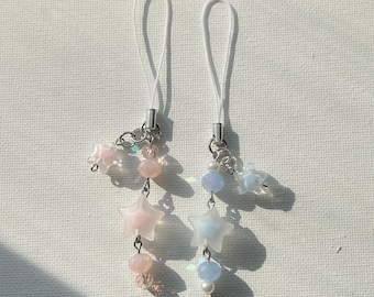 Blue & Pink Star Phone Charms