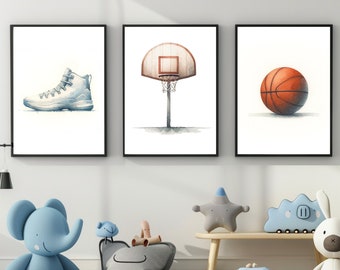 Basketball Nursery Wall Art, Basketball Wall Art, Basketball Nursery Decor, Sports Nursery Decor, Boy Nursery Wall Art - DIGITAL DOWNLOAD