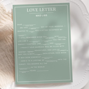 Love Story Mad Libs, Hochzeitsfeier Mad Libs Spiel, bearbeitbares und druckbares Spiel, Kennenlern-Spiel, einzigartiges Hochzeitsspiel, lustiges Hochzeitsspiel