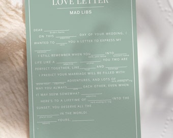 Love Story Mad Libs, Wedding Reception Mad Libs Game, Editable & Printable Game, Get To Know You Game, Unique Wedding Game, Fun Wedding Game