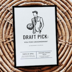 Modello di biglietto di proposta per lo sposo a tema basket Regalo economico per lo sposo Chiedi regalo allo sposo Modello di proposta per lo sposo Biglietto di proposta del testimone