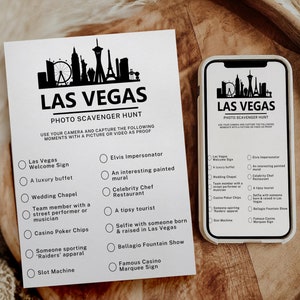 Búsqueda del tesoro con fotos en Las Vegas Plantilla editable de búsqueda del tesoro en la ciudad para adultos Búsqueda del tesoro de viajes Juego de Las Vegas Despedida de soltera Despedida de soltera