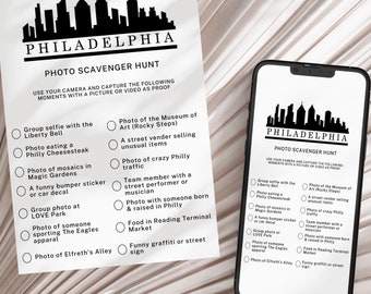 Printable City Scavenger Hunt, Philadelphia Scavenger Hunt Game Minimalist & Engaging Group Activity, Digital Scavenger Hunt, Fun City Game