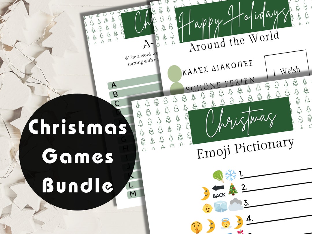 Christmas Game Bundle Seven Games Total Holiday Games Christmas Party