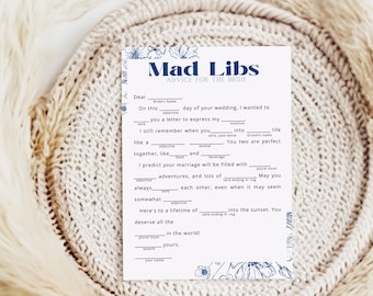 Funny Wedding Mad Libs Printable Reception Table Game for Guests Mad Libs Wedding Advice Mad Libs Bridal Wedding Vow Mad Lib Wedding Game