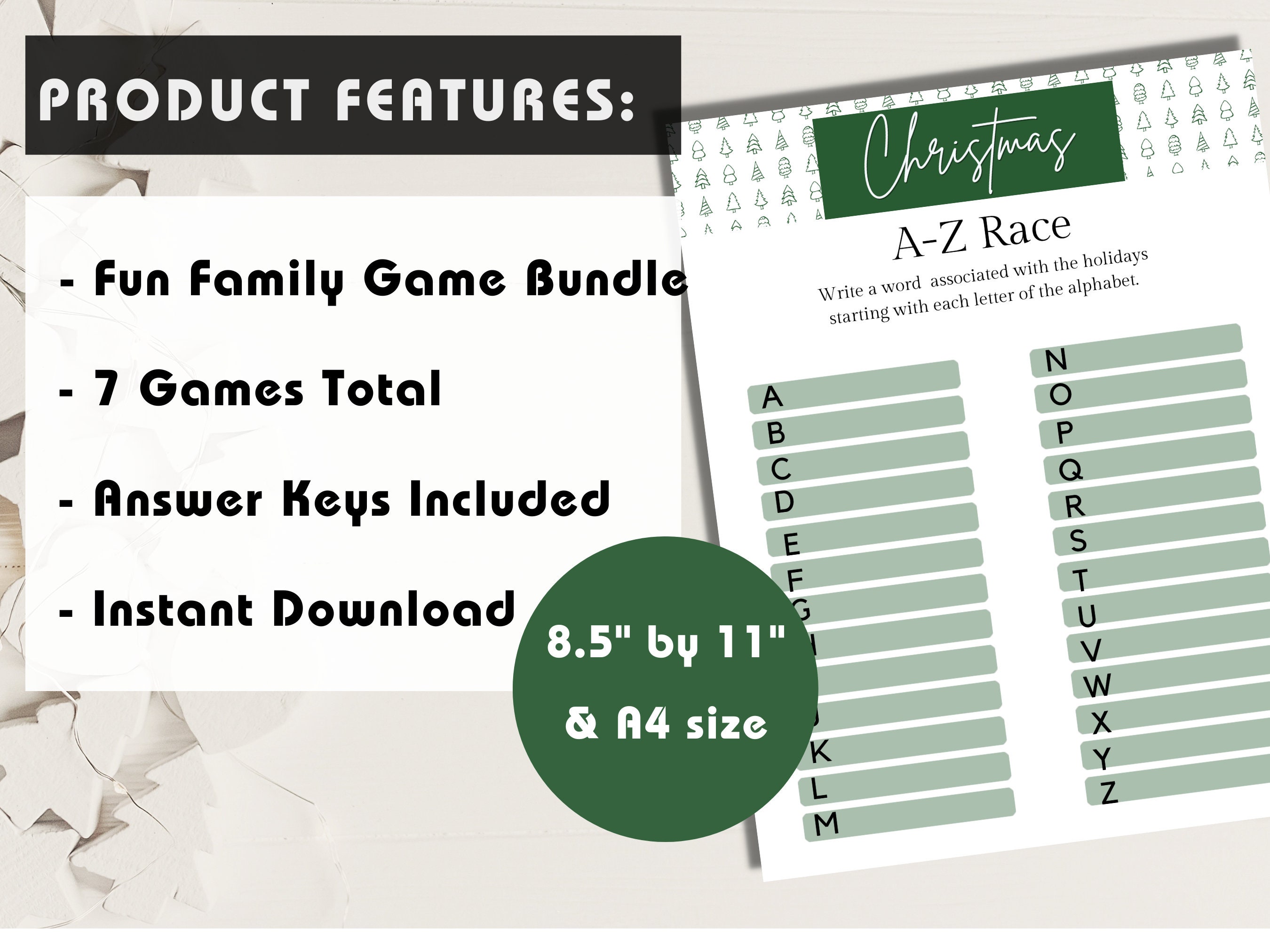 Christmas Game Bundle Seven Games Total Holiday Games Christmas Party