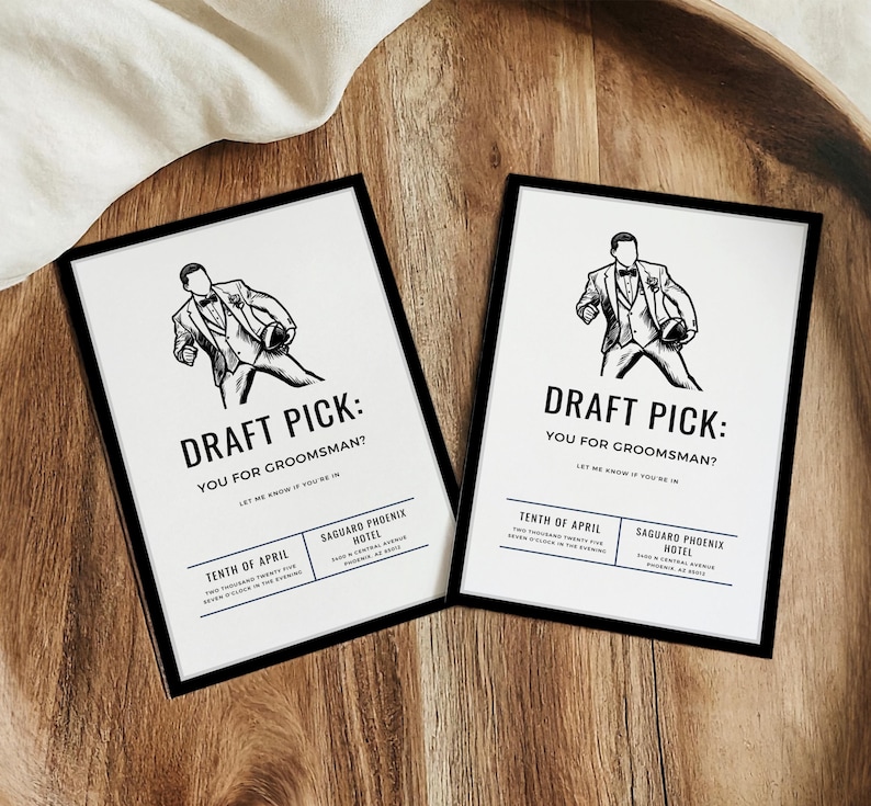 Groomsman Proposal Card Template Football Themed Cheap Groomsman Gift Groomsman Ask Gift Groomsman Proposal Template Best Man Proposal Card image 1