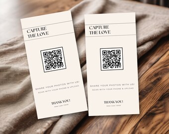 Carte photo QR code de mariage Capturez l'amour Modèle de code QR de mariage pour mariage QR Code Image de mariage QR Code personnalisée Modèle de partage de photo QR Code