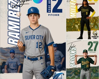 Baseball Poster Canva Template: Senior Night Memory Mate (Digital Download 2400x3600 px)