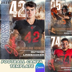 Rising from Ashes Football Canva Template | Dynamic Sports Poster, Senior Banners, Custom Team Graphics | American Football Background